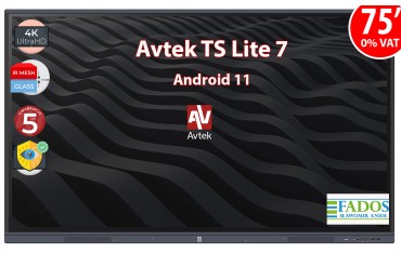 Monitor interaktywny Avtek TS 7 Lite 75 4K 0% VAT dla EDU Android 11.0
