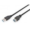 Kabel przedłużający DIGITUS USB 3.1 Gen.1 SuperSpeed 5Gbps Typ USB A/USB A M/Ż czarny 3m