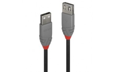 Przedłużacz USB 2.0 LINDY Type A Extension Cable, Anthra Line 0,5m Black