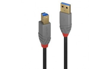 Kabel USB 3.0 LINDY Typ A to B Cable, Anthra Line 0,5m Black