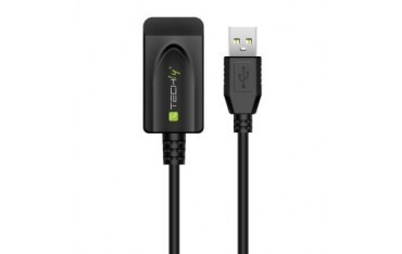 Kabel / Przedłużacz Techly Aktywny USB 2.0 A-A M/F 5m Czarny