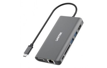 Hub USB-C Unitek D1019B 3.1 8w1, Power Delivery 100W