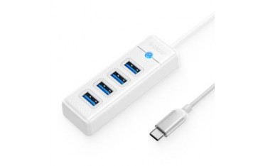 Hub USB-C Orico PW4U-C3-015-WH-EP 4x USB-A 3.1 biały 