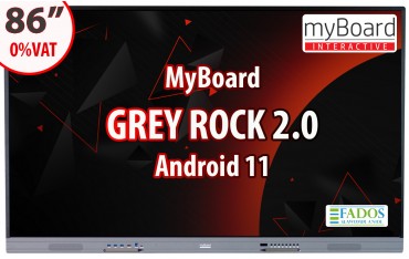 Monitor interaktywny myBoard GREY ROCK 2.0 86" 4K UHD z Androidem 11 z 0% VAT dla szkoły