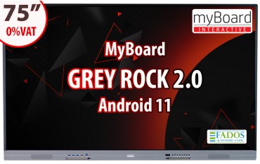 Monitor interaktywny myBoard GREY ROCK 2.0 75" 4K UHD z Androidem 11 z 0% VAT dla szkoły