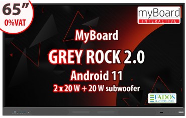 Monitor interaktywny myBoard GREY ROCK 2.0 65" 4K UHD z Androidem 11 z 0% VAT dla szkoły
