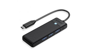 HUB USB-C Orico PAPW3AT-C3-015-BK-EP 3x USB-A czytnik kart 5Gbps, czarny