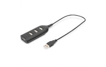 Hub/Koncentrator DIGITUS 4-portowy USB 2.0 HighSpeed pasywny czarny