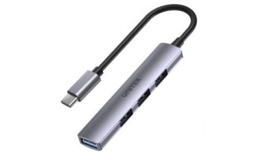 HUB USB-C Unitek H1208B 1xUSB-A 5 Gbps, 3xUSB-A 2.0 alu