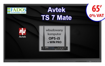 Monitor interaktywny Avtek ST 7 Mate 65 4K OPS i5 0% VAT dla EDU
