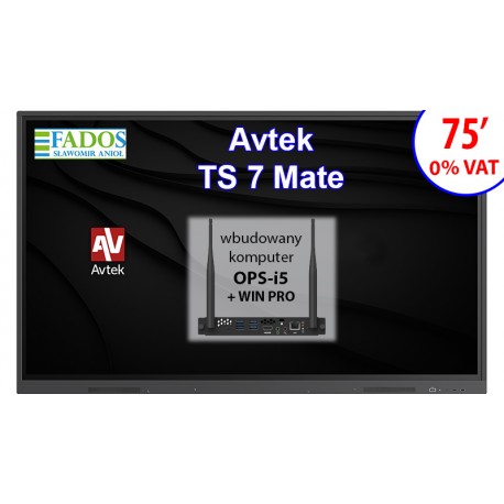 Monitor interaktywny Avtek ST 7 Mate 75 4K OPS i5 0% VAT dla EDU