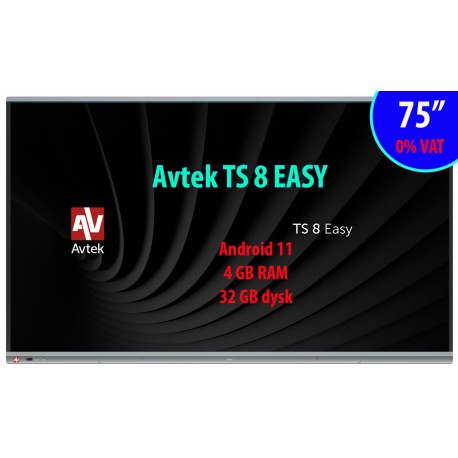 Monitor interaktywny Avtek TS 8 Easy 75 cali 0% VAT dla placówek oświatowych
