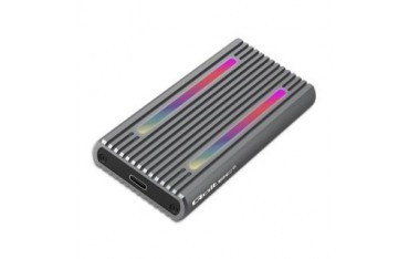 Obudowa/kieszeń Qoltec na dysk M.2 SSD | SATA | NVMe | RGB LED | USB-C | 4TB