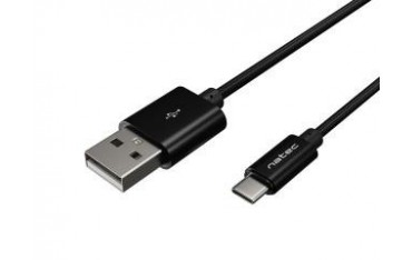 Kabel USB 2.0 Type-C(M) - AM 1m oplot czarny Natec Prati