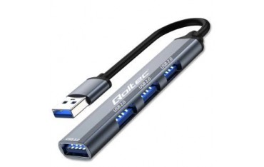 Hub Qoltec adapter USB 3.0 4w1 | USB 3.0 | 3x USB 2.0