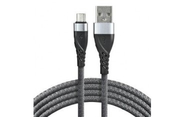 Kabel przewód pleciony USB - micro USB everActive CBB-2MG 200cm z obsługą szybkiego ładowania do 2,4A szary