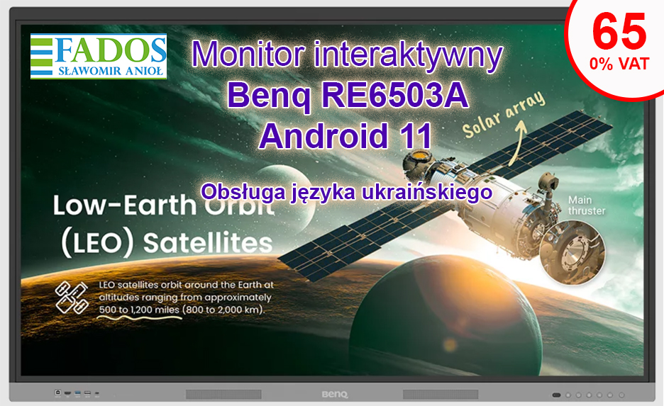 Monitor interaktywny BenQ RE6503A 65" 4K UHD Android 11 EDU 0%VAT