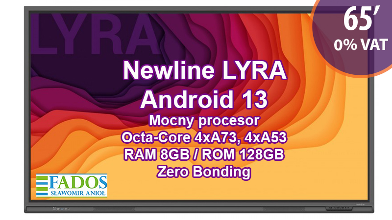Monitor interaktywny 65 cali Newline Lyra TT-6521QAS EDU 0% VAT Android 13