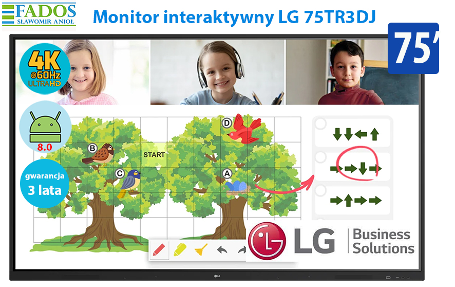 LG 75TR3DJF Monitor interaktywny 75 cali 4K z Android 8