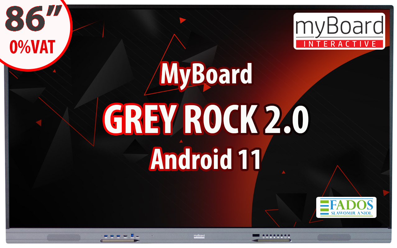 Monitor interaktywny myBoard GREY ROCK 2.0 86" 4K UHD z Androidem 11